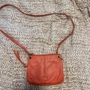 Fossil Coral Leather Crossbody Bag